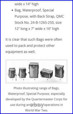 Ww2 Us Army Special Purpose Waterproof Signal Cor Rubber Radio Bag 24 B 1263 200