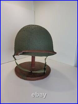 Ww2 Us M-1 Helmet, Original Fix Bale With Westinghouse Rayon Webbed Liner