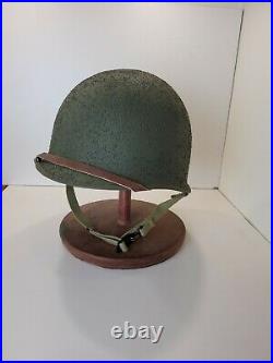 Ww2 Us M-1 Helmet, Original Fix Bale With Westinghouse Rayon Webbed Liner