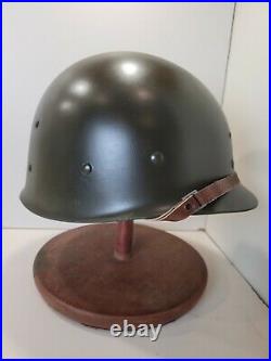 Ww2 Us M-1 Helmet, Original Fix Bale With Westinghouse Rayon Webbed Liner