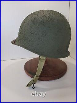 Ww2 Us M-1 Helmet, Original Fix Bale With Westinghouse Rayon Webbed Liner