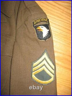 Wwii 101st Airborne Screaming Eagles Army Staff Sargent Eisenhower Ike Jacket 34
