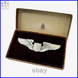 Wwii Army Air Corps Pilot Wings Badge 3 Size Graduation Box Balfour Ww2