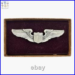 Wwii Army Air Corps Pilot Wings Badge 3 Size Graduation Box Balfour Ww2