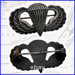 Wwii Army Jump Wings Parachutist Badge Airborne Paratrooper Insignia Sterling