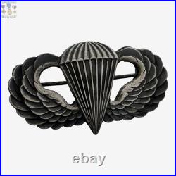 Wwii Army Jump Wings Parachutist Badge Airborne Paratrooper Insignia Sterling