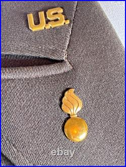 Wwii Us Army 4th Army Ssi Officers Jacket With Captains Bars Size 38r Named