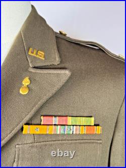 Wwii Us Army 4th Army Ssi Officers Jacket With Captains Bars Size 38r Named