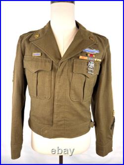 Wwii Us Army Ike Jacket 32nd & 14th Armored DIV Patches Dated 1944