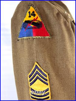 Wwii Us Army Ike Jacket 32nd & 14th Armored DIV Patches Dated 1944 Wwii Us Army Ike Jacket 32nd & 14th Armored DIV Patches Dated 1944