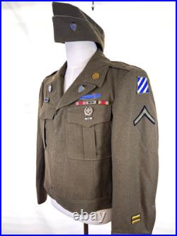Wwii Us Army Ike Jacket 3rd Infantry Division & 30th Infantry Dui Cib Dated