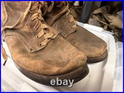 Wwii Us Army Infantry Rough Outs Combat Field Boots- Size 11, Sm Wholesale