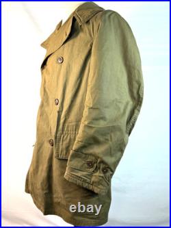 Wwii Us Army Mackinaw Coat 1943 Model Size 38r Original Green