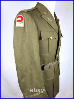 Wwii Us Army Officer Jacket & Breeches West Point & 2nd Army Pathes Named