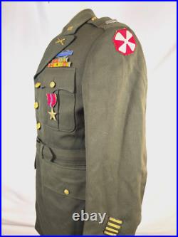Wwii Us Army Officer Tunic 8th Army & 33rd ID Patches Named & Dated 1944 Wwii Us Army Officer Tunic 8th Army & 33rd ID Patches Named & Dated 1944