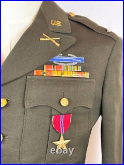 Wwii Us Army Officer Tunic 8th Army & 33rd ID Patches Named & Dated 1944