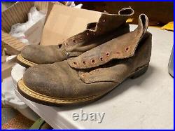 Wwii Us Army Roughouts Combat Field Service Shoes- Size 10, Sm Wholesale