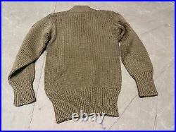 Wwii Us Army Winter Wool Knit Sweater -large 44r