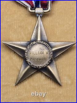 -named- Wwii Us Army Bronze Star In Coffin Case With Ribbon And Lapel Pin