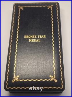 -named- Wwii Us Army Bronze Star In Coffin Case With Ribbon And Lapel Pin